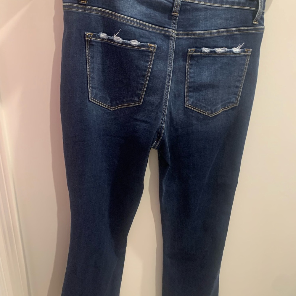 Denim crop flare